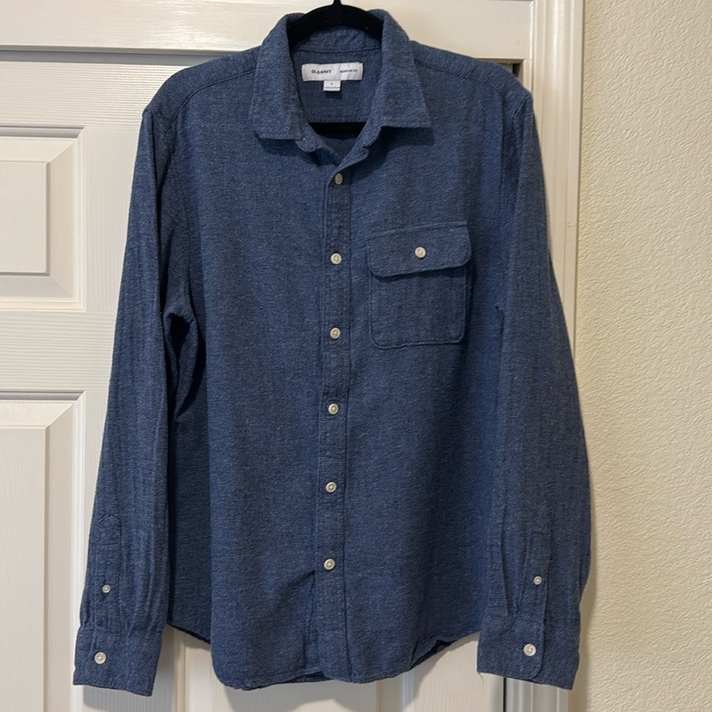 Men’s Old Navy Mariner Overshirt Medium Blue Heather-Size L